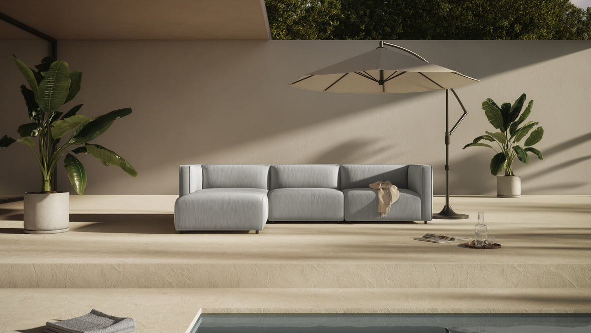 Bond - Bond Outdoor Two Seater Sofa, Dove Grey Performance Weave