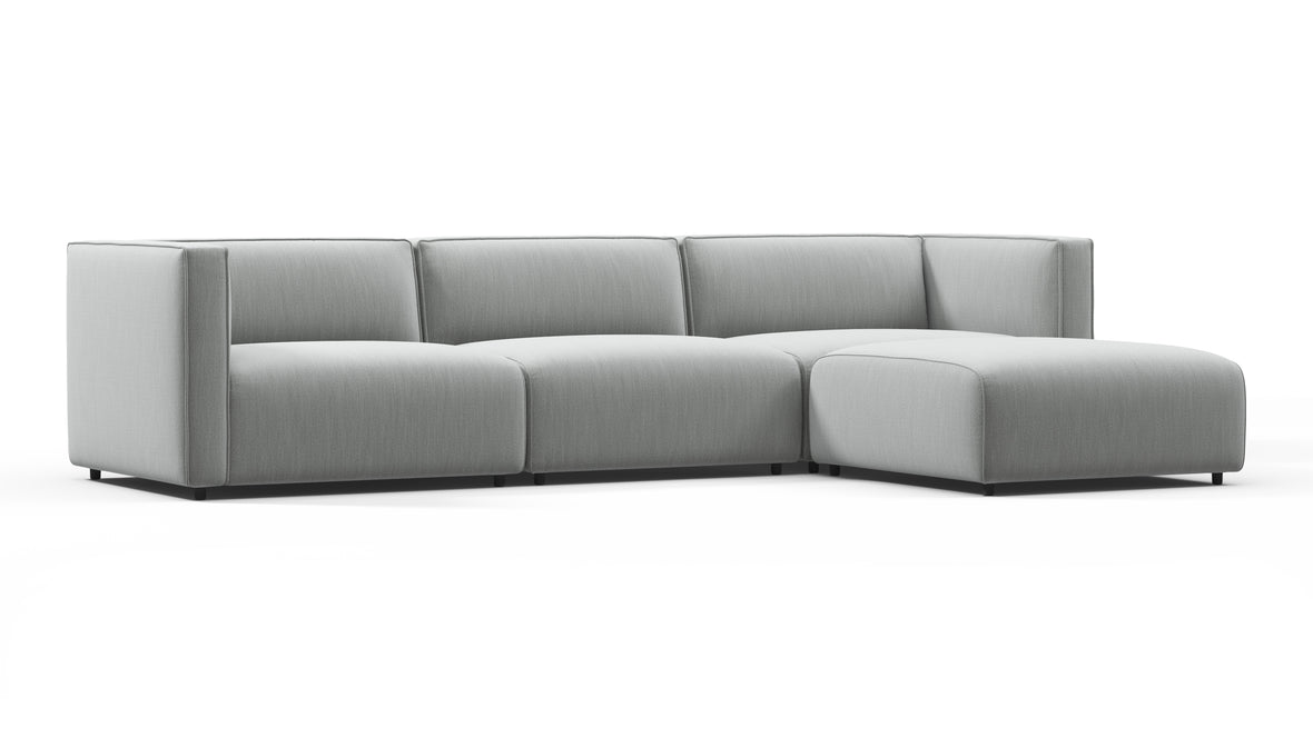 Bond - Bond Outdoor Sectional, Right Chaise, Dove Grey Performance Weave