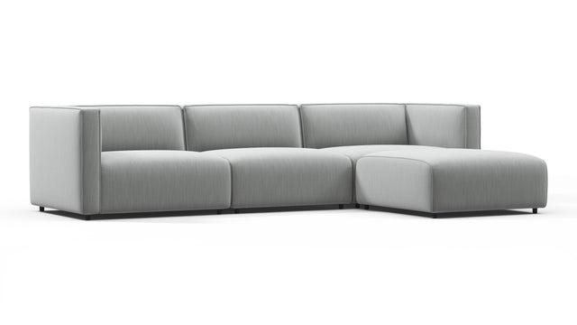 Bond - Bond Outdoor Sectional, Right Chaise, Dove Grey Performance Weave