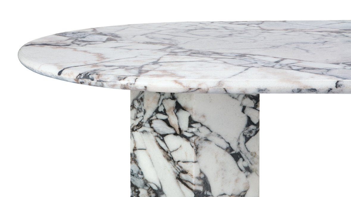 Saga - Saga Oval Dining Table, Modellato Marble, 94in