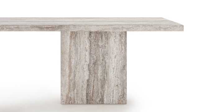 Enzo - Enzo Dining Table, Silver Travertine, 98in