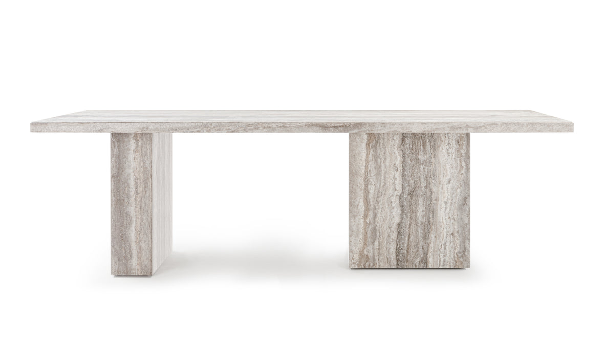 Enzo - Enzo Dining Table, Silver Travertine, 98in