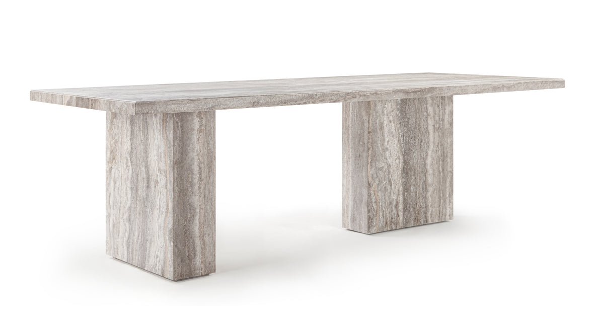 Enzo - Enzo Dining Table, Silver Travertine, 98in