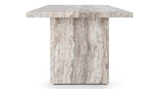 Enzo - Enzo Dining Table, Silver Travertine, 98in