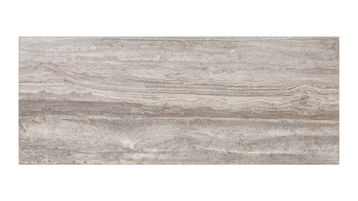 Enzo - Enzo Dining Table, Silver Travertine, 98in