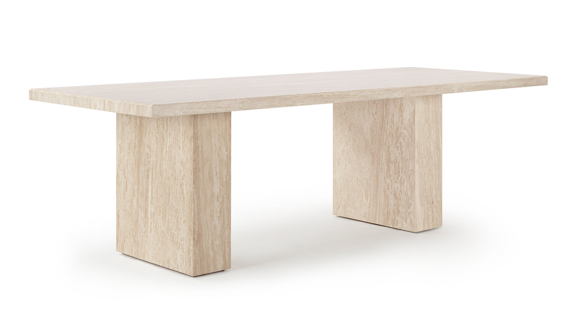 Enzo - Enzo Dining Table, Travertine, 98in