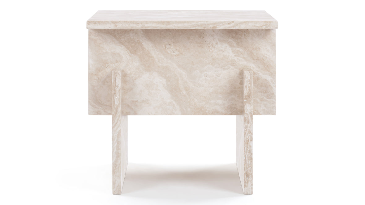 Massimo - Massimo Side Table, White Travertine