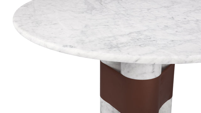 Firelli - Firelli Round Dining Table, Carrara Marble, 47in