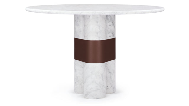 Firelli - Firelli Round Dining Table, Carrara Marble, 47in