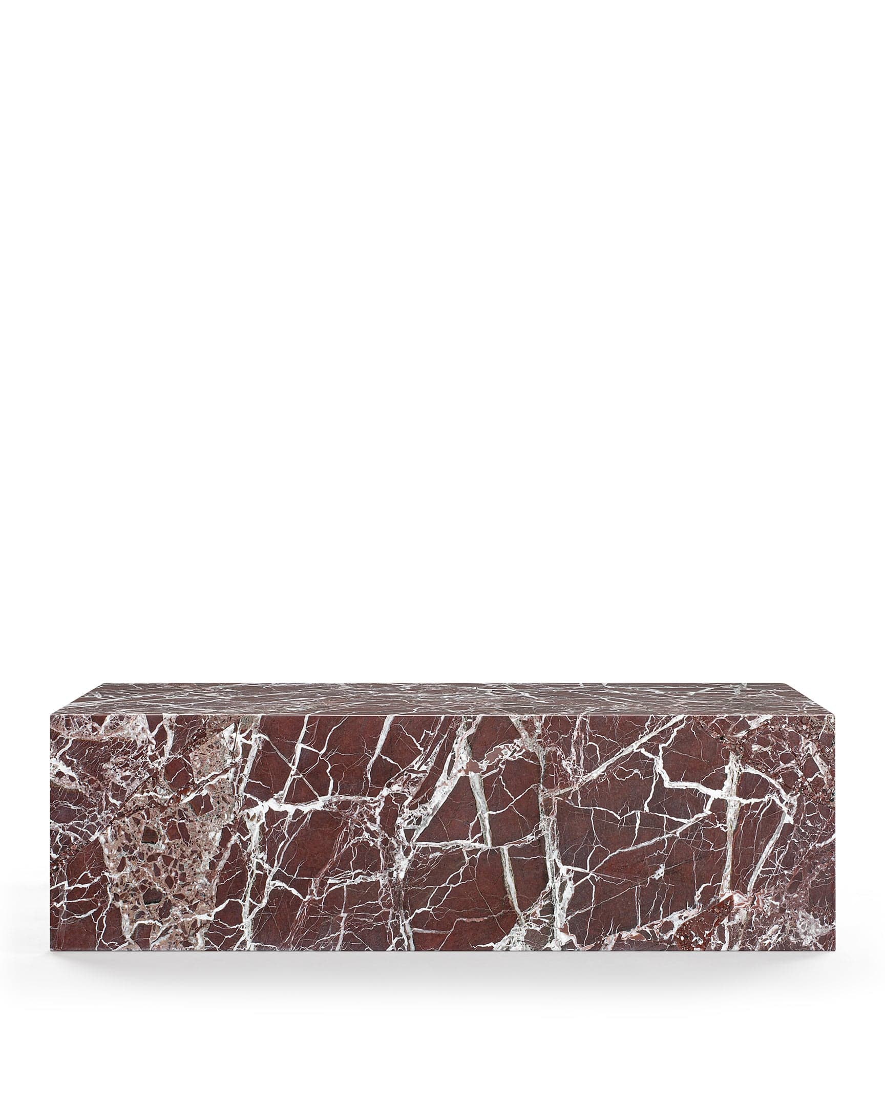 Plinth Coffee Table, Rosso Levanto Marble – Interior Icons