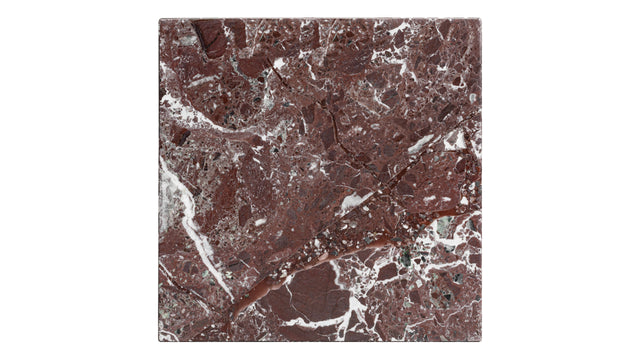 Plinth - Plinth Side Table, Rosso Levanto Marble