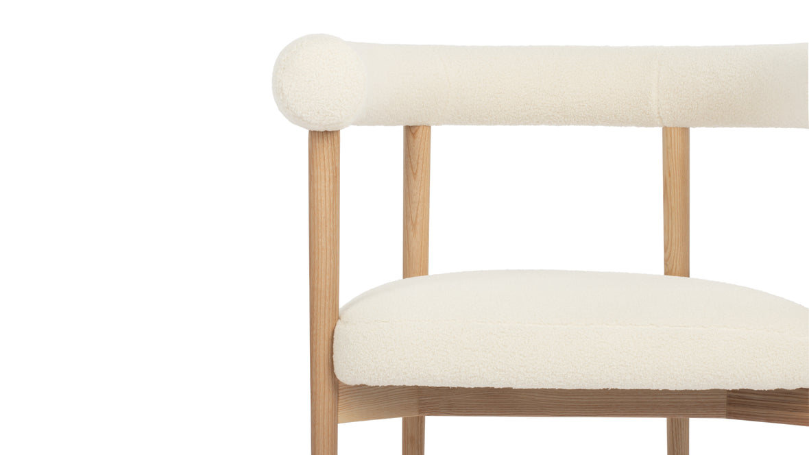 Andie - Andie Armchair, White Teddy and Natural Ash