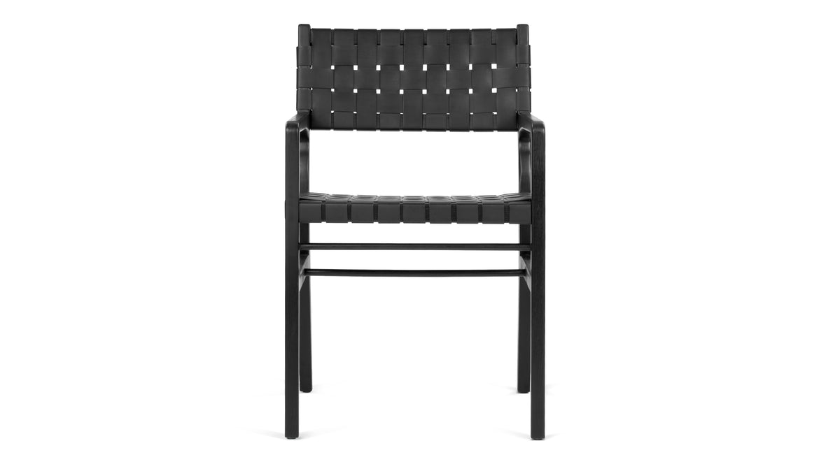 Anci - Anci Armchair, Black Vegan Leather and Black Ash