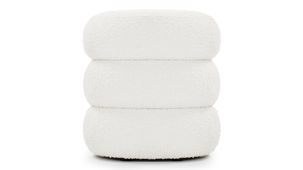 Noa Ottoman, Small, Porcelain Boucle Interior Icons