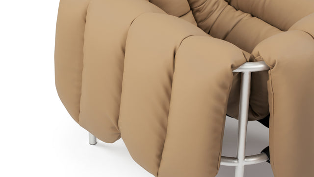 Puffy - Puffy Lounge Chair, Tuscan Tan Vegan Leather