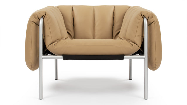 Puffy - Puffy Lounge Chair, Tuscan Tan Vegan Leather