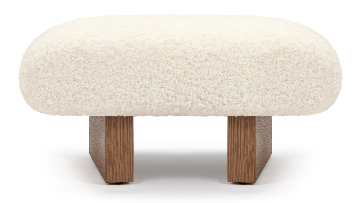 Emmy - Emmy Ottoman, White Vegan Sheepskin