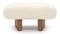 Emmy - Emmy Ottoman, White Vegan Sheepskin