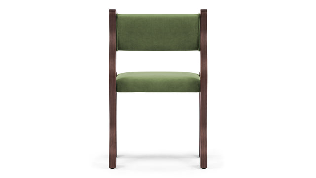 Onda - Onda Side Chair, Deep Olive Velvet and Walnut