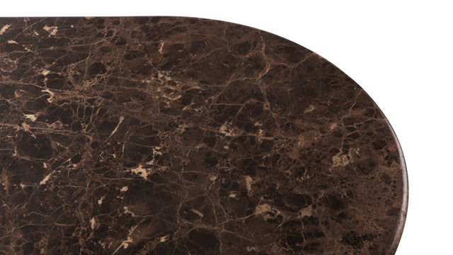 Saturn - Saturn Oval Dining Table, Dark Emperador Marble, 98in