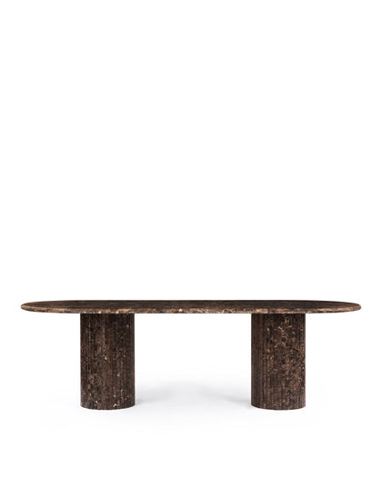 Dining Tables Saturn Oval Dining Table, Dark Emperador Marble