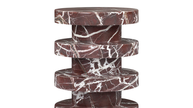 Soho - Soho Side Table, Rosso Levanto Marble