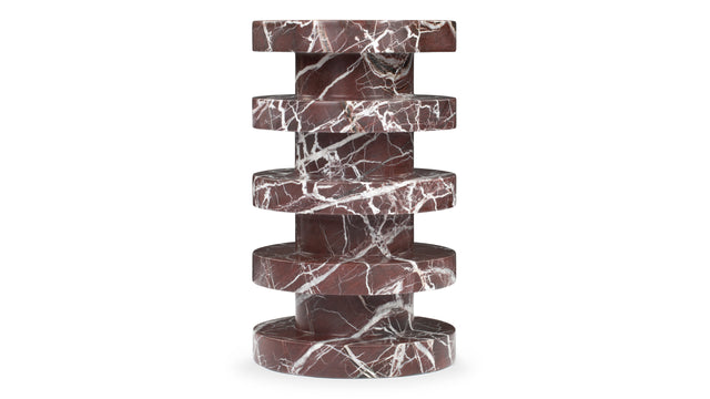 Soho - Soho Side Table, Rosso Levanto Marble