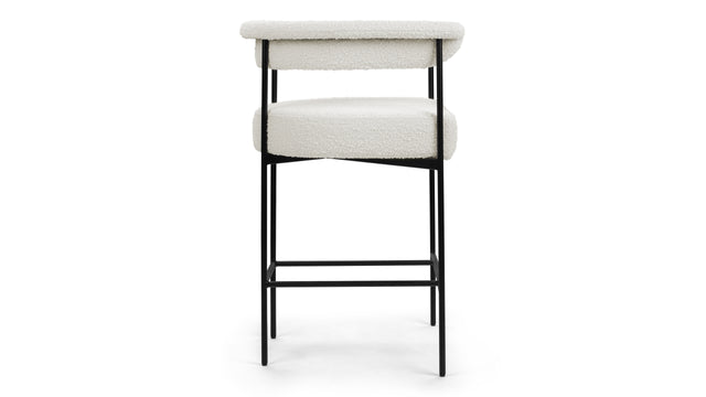 Mei - Mei Counter Stool, Warm White Boucle, Seat Height 26.5in