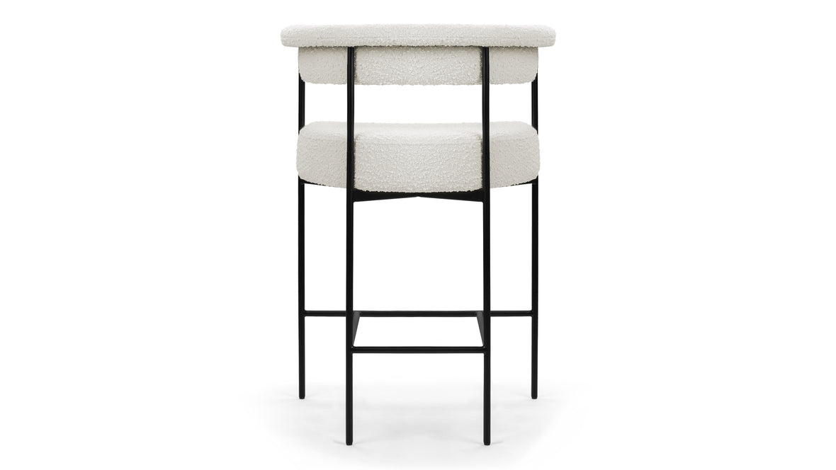 Mei - Mei Counter Stool, Warm White Boucle, Seat Height 26.5in