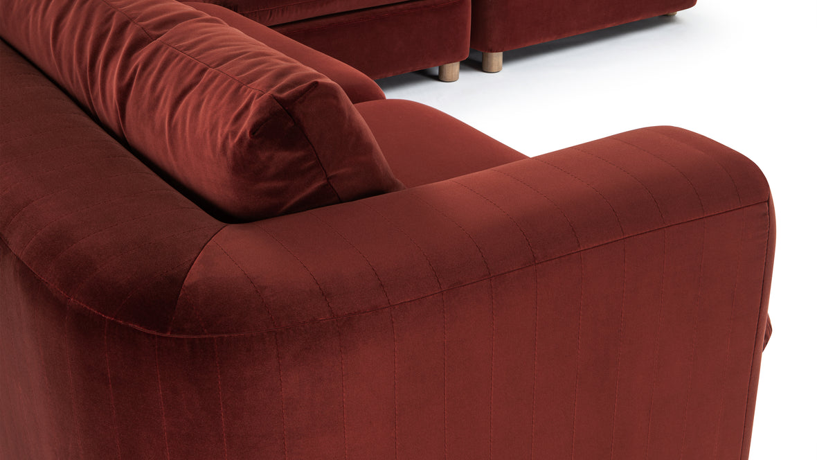 Morrell - Morrell Sectional, Left Corner, Garnet Velvet