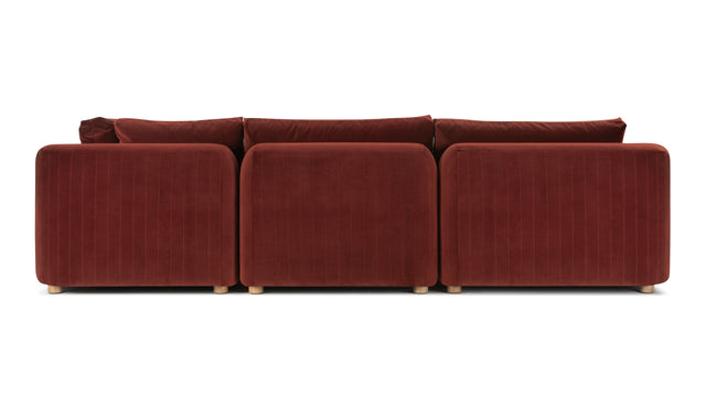 Morrell - Morrell Sectional, Left Corner, Garnet Velvet