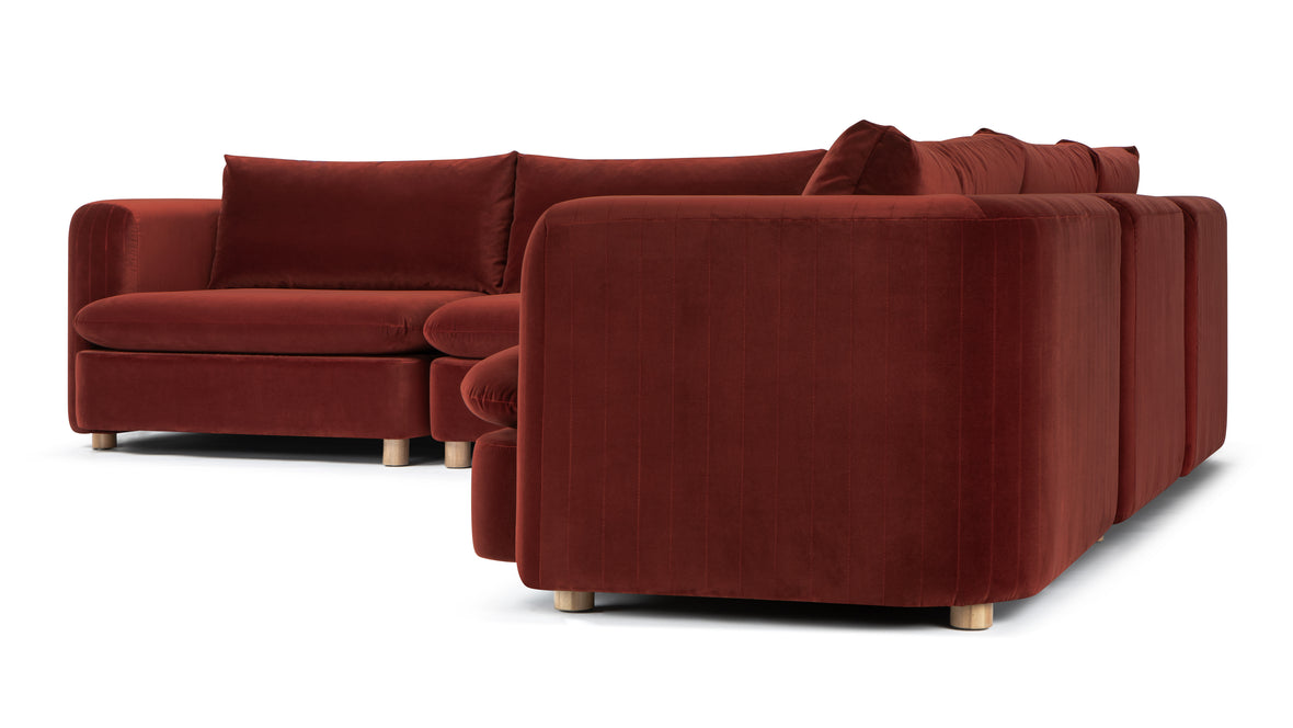 Morrell - Morrell Sectional, Right Corner, Garnet Velvet