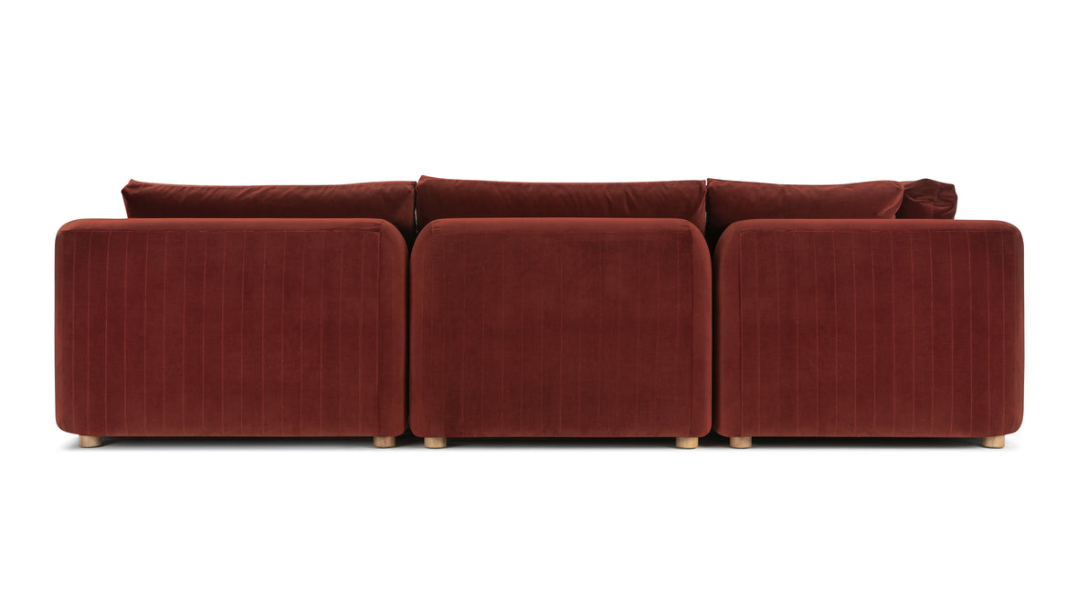 Morrell - Morrell Sectional, Right Corner, Garnet Velvet