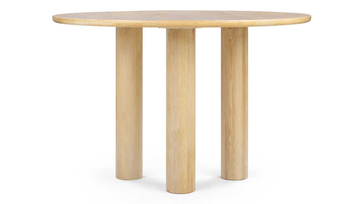 Amalfi - Amalfi Round Dining Table, Light Oak, 49in