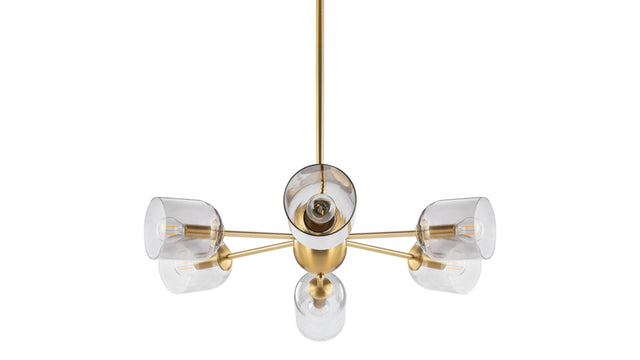 Grace - Grace Chandelier, Brass and Smoked Glass