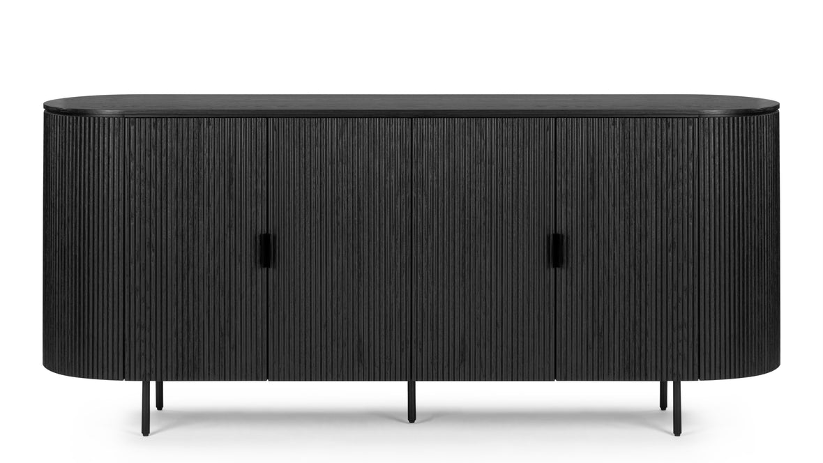 Emery - Emery Fluted Sideboard, Black, 71in