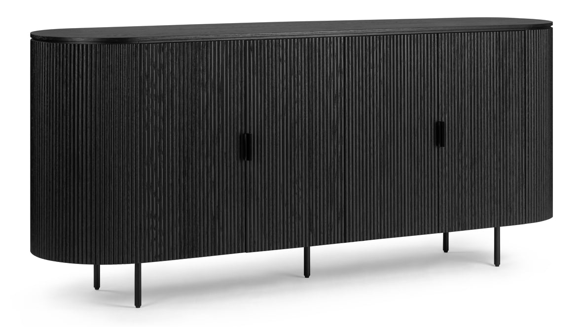 Emery - Emery Fluted Sideboard, Black, 71in