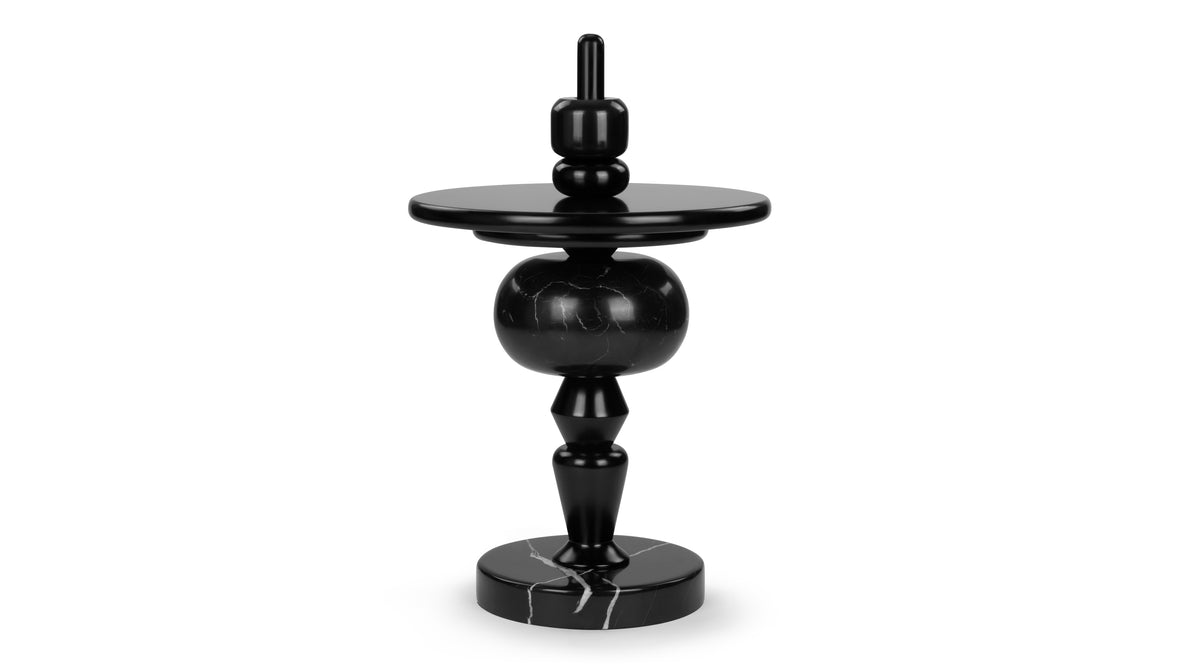 Moko - Moko Side Table, Black and Marble