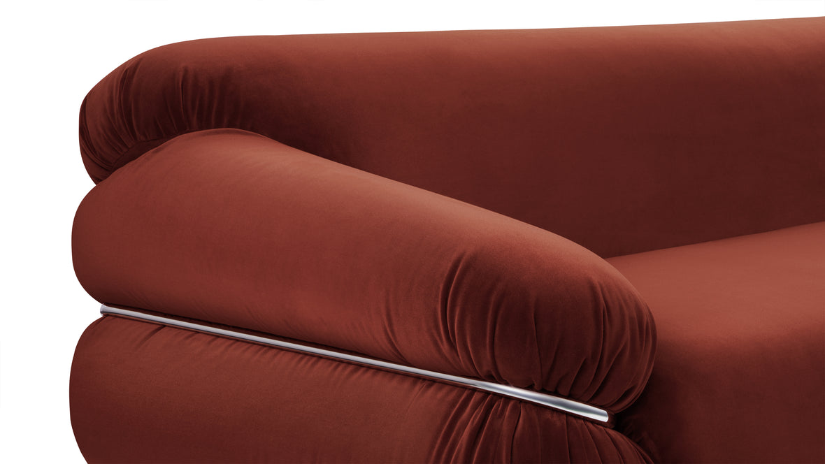 Sesann - Sesann Three Seater Sofa, Burgundy Luxe Velvet