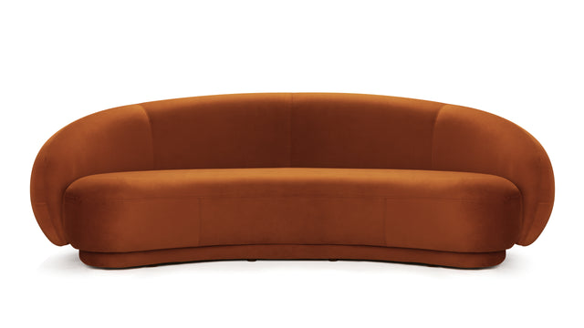 Julep - Julep Sofa, Burnt Orange Velvet