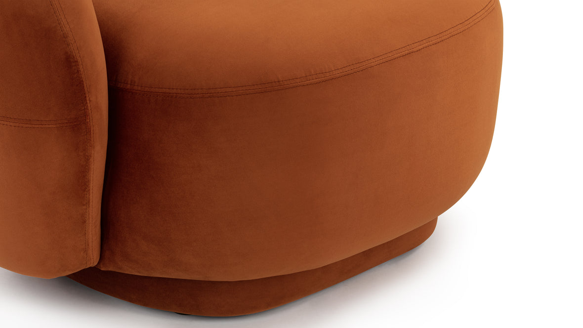 Julep - Julep Lounge Chair, Burnt Orange Velvet