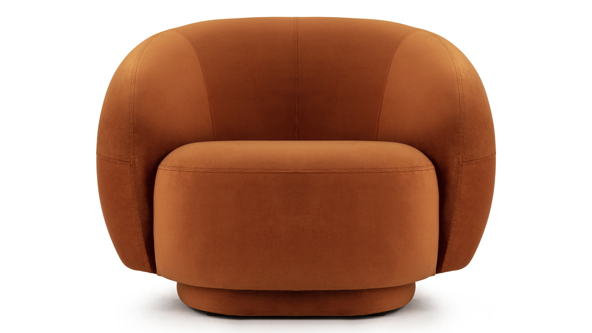 Julep Lounge Chair, Burnt Orange Velvet | Interior Icons