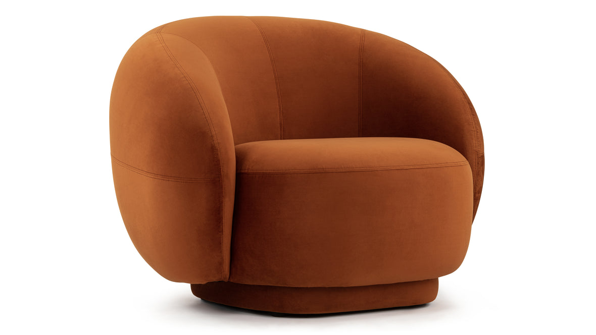 Julep Lounge Chair, Burnt Orange Velvet | Interior Icons