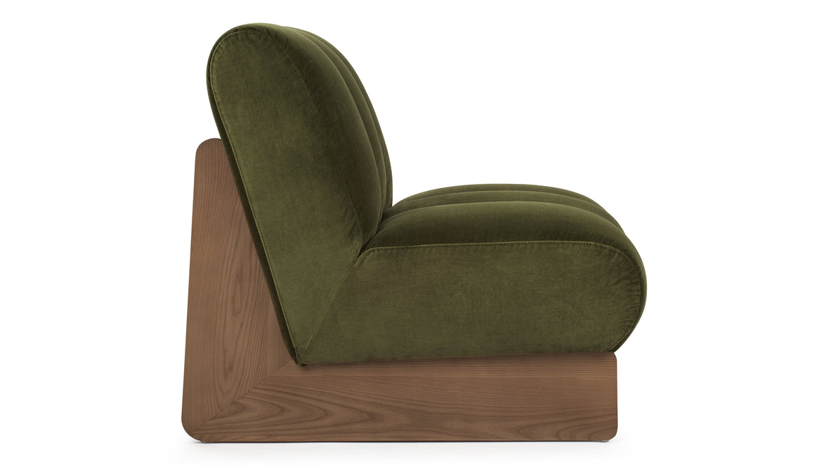 Nala - Nala Lounge Chair, Olive Green Velvet