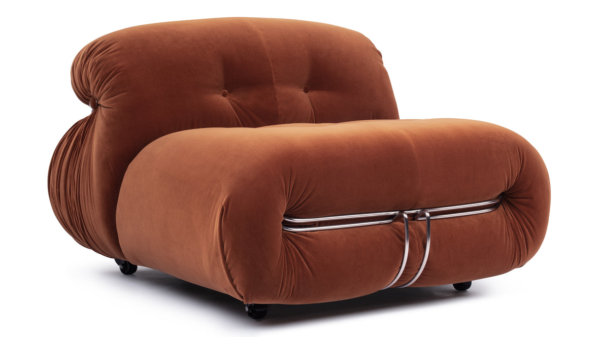 Soriana - Soriana Lounge Chair, Spice Velvet