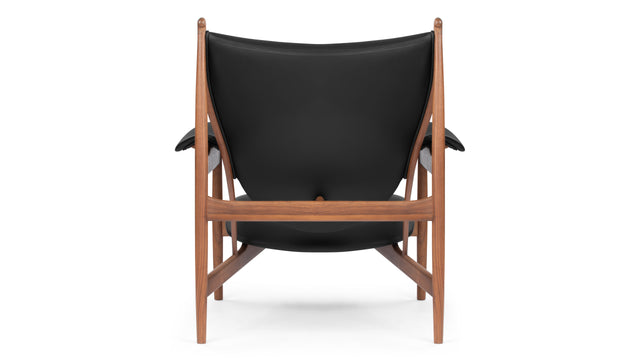 Chieftain - Chieftain Chair, Deep Black Vegan Leather and Walnut