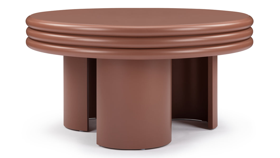 Pascal - Pascal Round Coffee Table, High, Terracotta