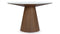 Cella - Cella Dining Table, White Glass and Walnut, 47in