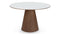 Cella - Cella Dining Table, White Glass and Walnut, 47in