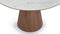 Cella - Cella Dining Table, White Ceramic and Walnut, 47in